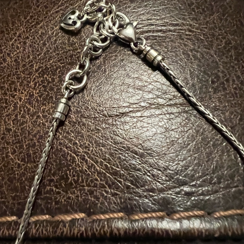 ✨Brighton✨Silver Square Pendant Flower Chain Necklace✨Pendant✨GREAT GIFT - Picture 9 of 13